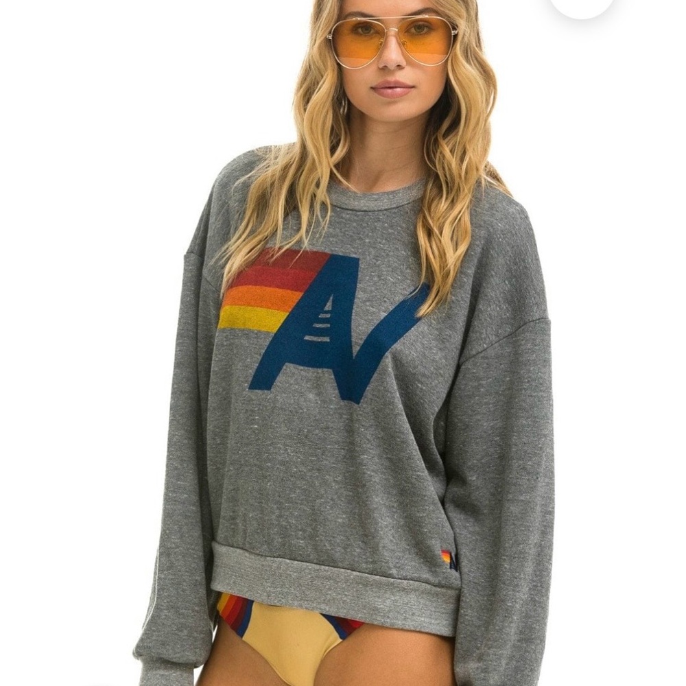 Aviator Nation NEW! Grey AV logo sweatshirt relaxed fit.